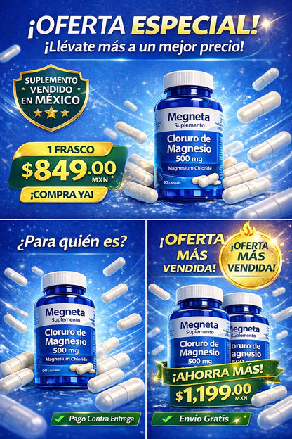 CLUORURO DE MAGNESIO 500 MG SUPLEMENTO ALIMENTICIO EN CAPSULAS