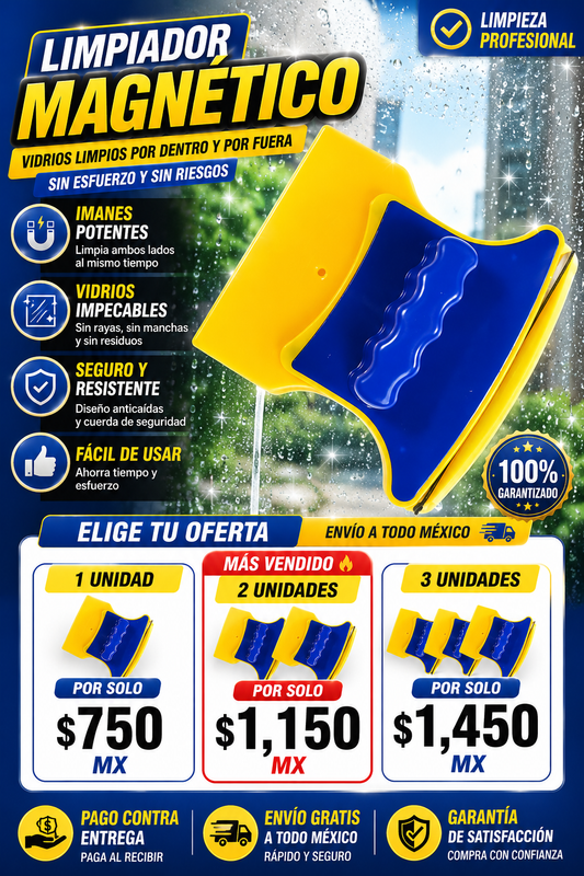 Limpiador Vidrio Magnetico Ventanas