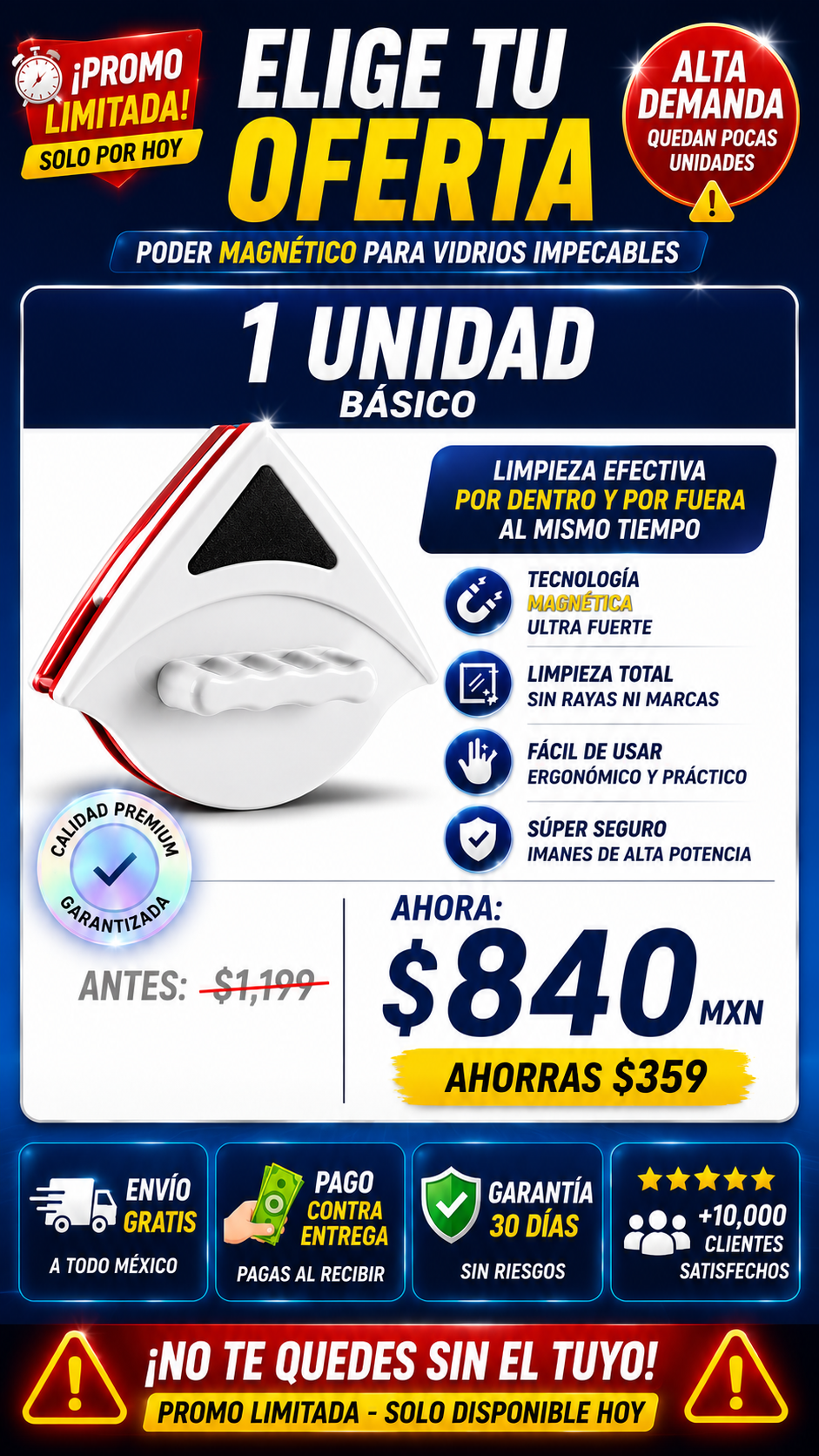 Limpiador De Vidrios Magnetico