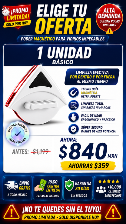 Limpiador De Vidrios Magnetico