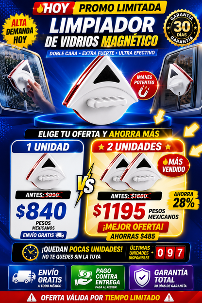 Limpiador De Vidrios Magnetico
