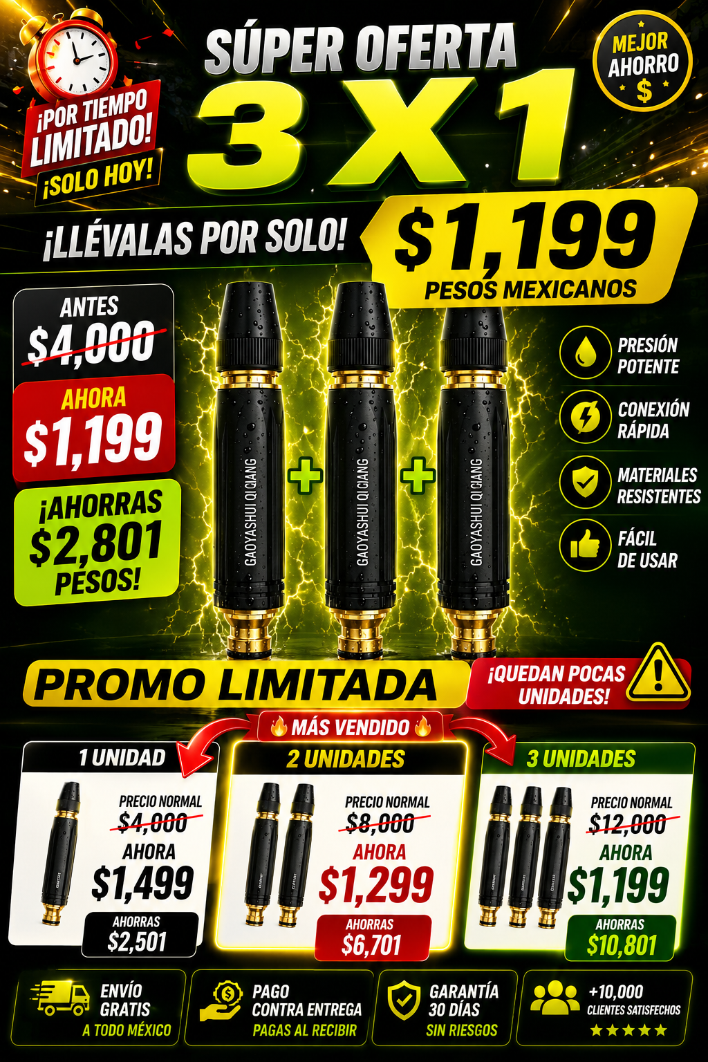 Conector E Pistola De Lavado De Alta Presion